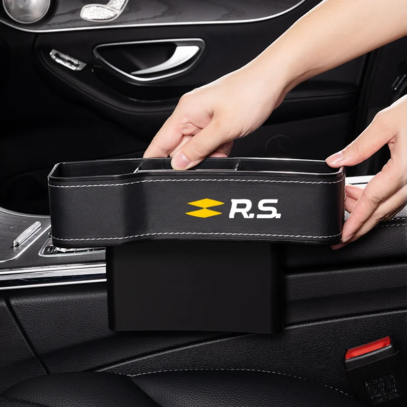 

High Capacity Leather Organizer Car Front Seat Gap Storage Boxes For Renault Scenic Koleos Sandero Safrane Logan Megane
