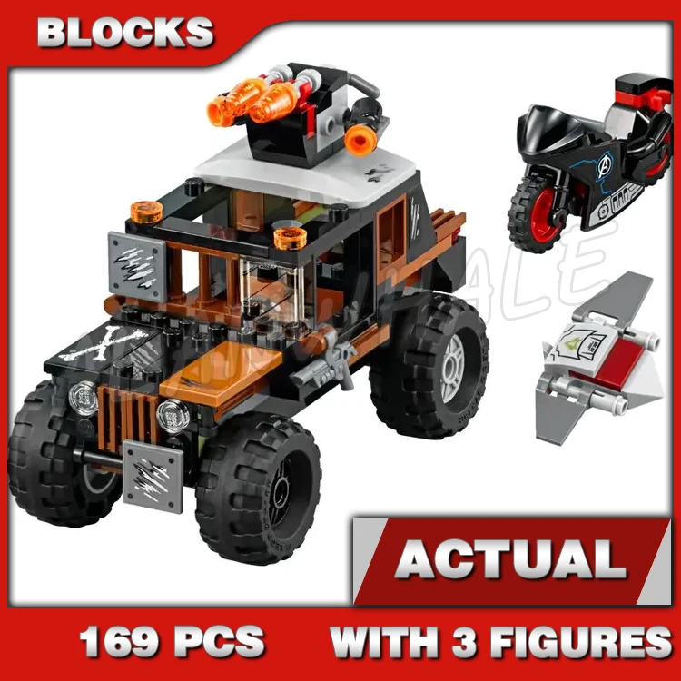 

169pcs Super Revengers Crossbones' Hazard Heist Escape Truck Black Widow’s Bike 7121 Building Blocks Toy Compatible With Model