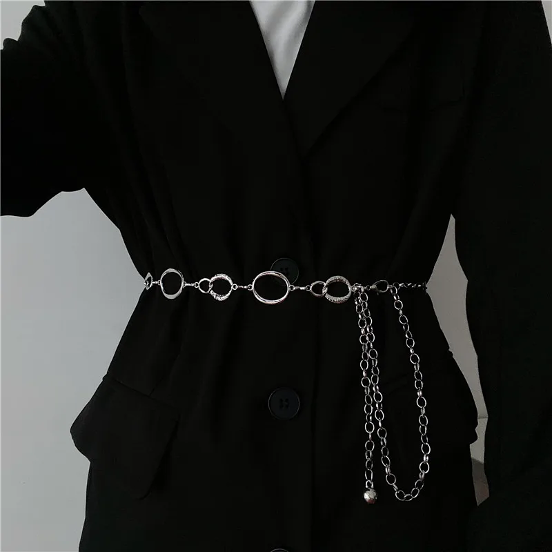 Fashion Geometric Metal Alloy Waist Chain Belts for Women Dresses Skirt Shirt Party Club Accessories Gothic Y2k