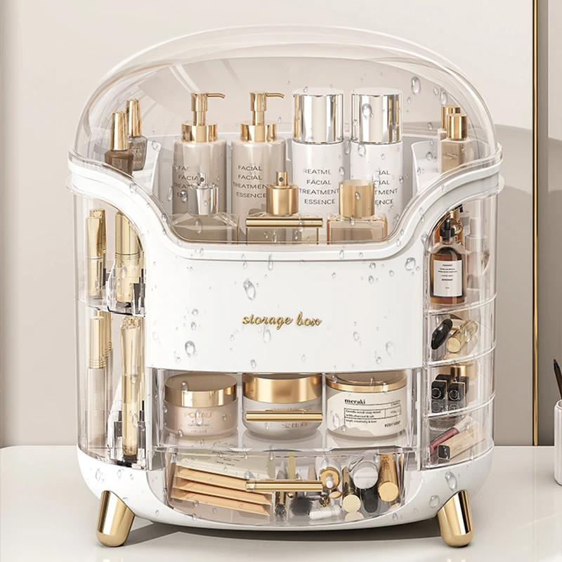 

Luxury Makeup Storage Box Large Capacity Cosmetics Storage Dust Proof Dressing Tables Waterproof Makeup Brush Organizer Holder