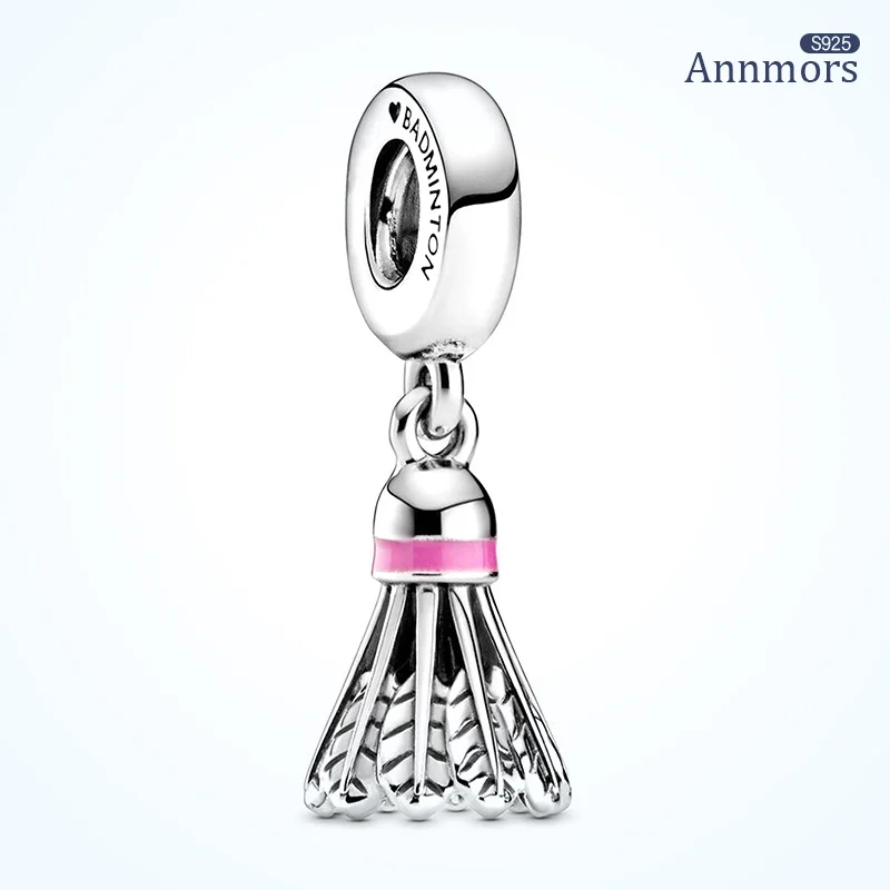 

Badminton Birdie Bracelet Charms Silver Plating Fits Original Pandora Bracelet Jewelry Sports Equipment 925 Charms for Woman