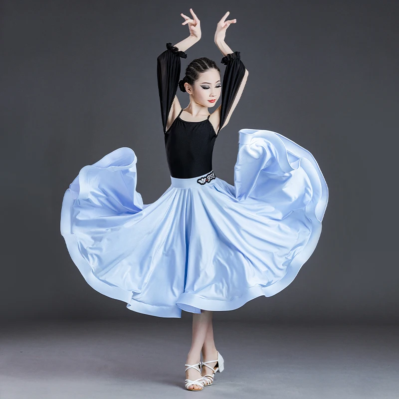 

Modern Dance Clothes Girls Latin Dance Dresses Skirt National Standard Waltz Ballroom Competition Dress Practice Wear SL7175