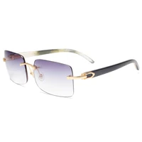 yts0804 fashion custom glasses design luxury retro nature buffalo horn uv400 sunglasses 2021 logo