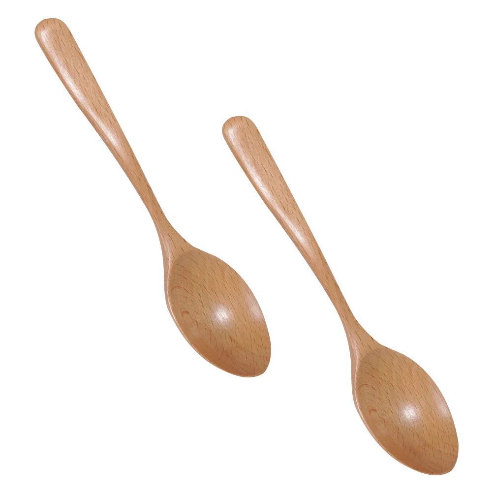 

Spoon Wooden Spoons Eating Wood Scoop Coffee Serving Stirring Salt Bath Teaspoon Mixing Pudding Gadget Kitchen Rice Cream Ice