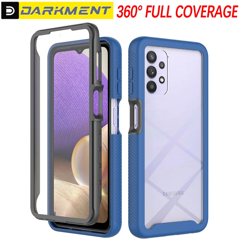 

Double Sided Protection Solid Color Frame Phone Case For Samsung Galaxy A12 A22 A32 A42 A52S A52 A72 5G M12 Transparent Cover