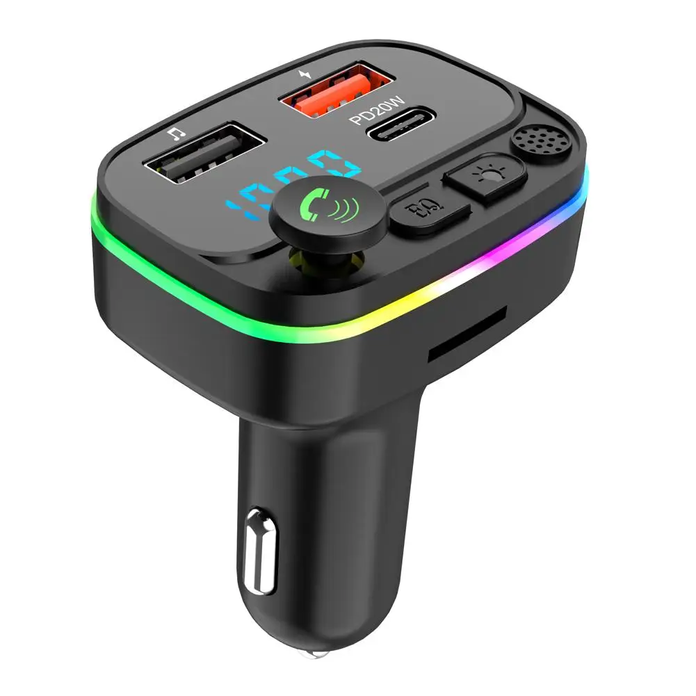 

1pc Car Charging Plug Bluetooth-compatible 5.0 FM Transmitter Hands-free Calling Dual USB Music Player Car Audio Receiver