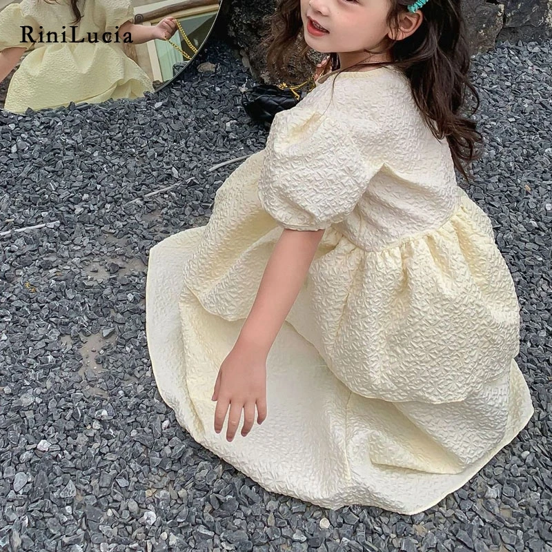 

RiniLucia Clothes New Infant Baby Dress Baby Girl Ruffles Birthday Party Princess Dress For Girls Wedding Dresses