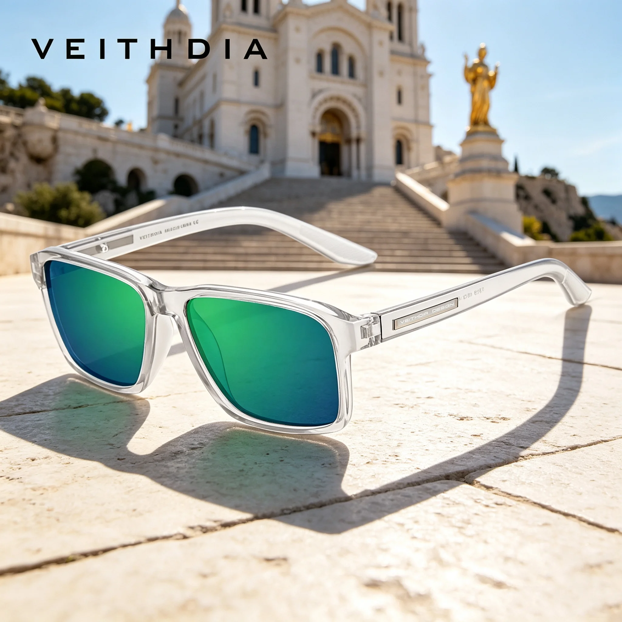 Фото VEITHDIA Новые модные поляризационные солнцезащитные очки TR90 UV400 с зеркальными линзами для активного отдыха, спорта и вождения, унисекс, люкс, для использования поверх очков, VF79A19 №1