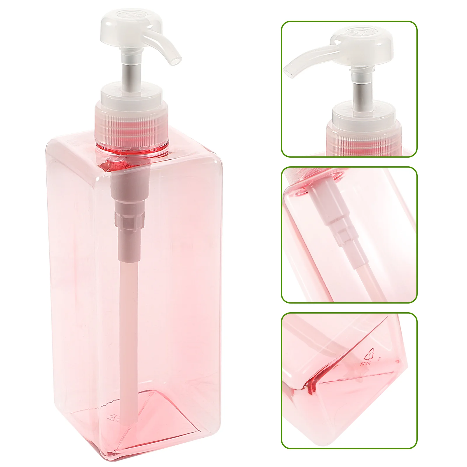

Bottle Pump Dispenser Shampoo Lotion Soap Hand Container Bottles Liquid Empty Square Refillable Bathroom Toiletries Plastic Body