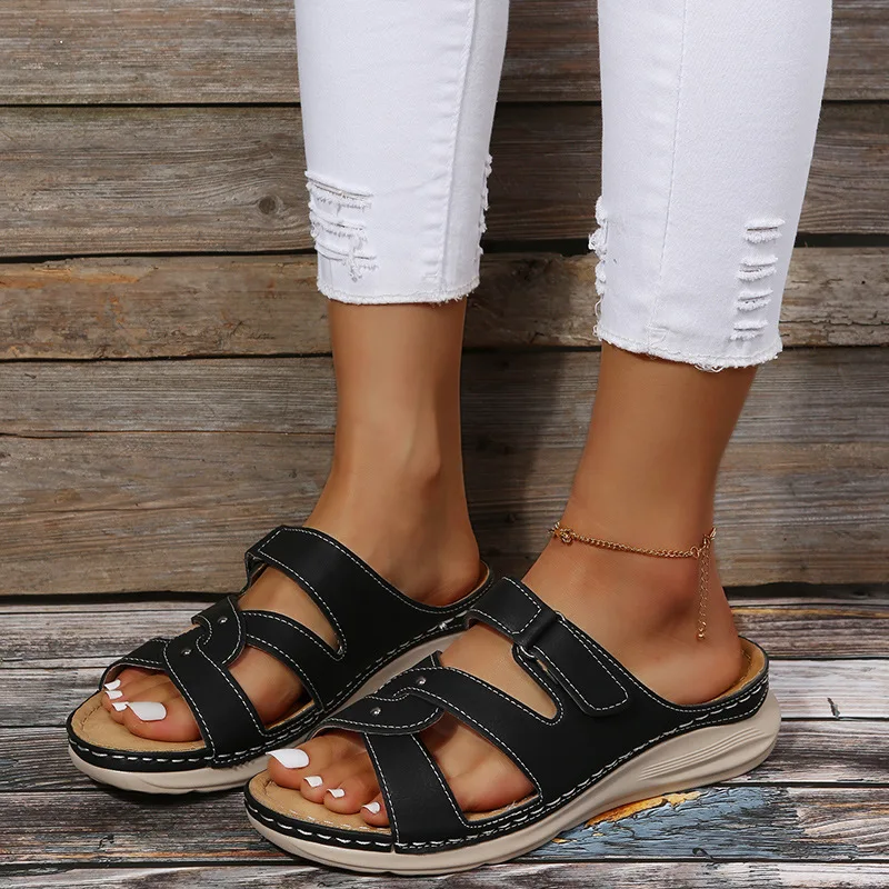 

Сандалии женские без застежки, мягкие босоножки с перфорацией, модная обувь для ходьбы