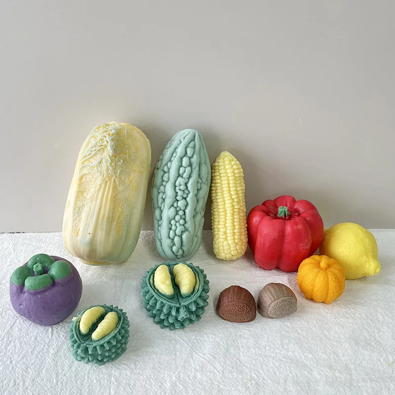 Vegetable And Fruit Theme Candle Silicone Mold for Handmade Desktop Decoration Gypsum Resin Aromatherapy Candle Silicone Mould 