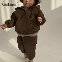 rinilucia top and top fashion brief infant girl clothes hooded sweatshirt striped pants 2pcs outfit cotton baby tracksuit set