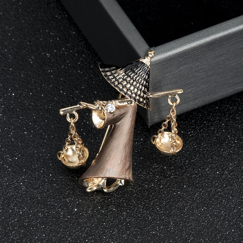 Винтажная шляпа из эмали брошь с металлическими стразами булавка для лацкана