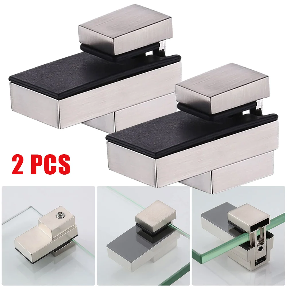 

Glass Shelf Bracket Adjustable Glass Clamps Wall Mount Wood Shelf Zinc Alloy Holder Support Clamp Holder Fixed Plate Clamp