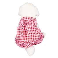 pretty plaid dog suspenders pet summer dog lace skirt teddy pomeranian princess skirt puppy cute prom dress xs xl