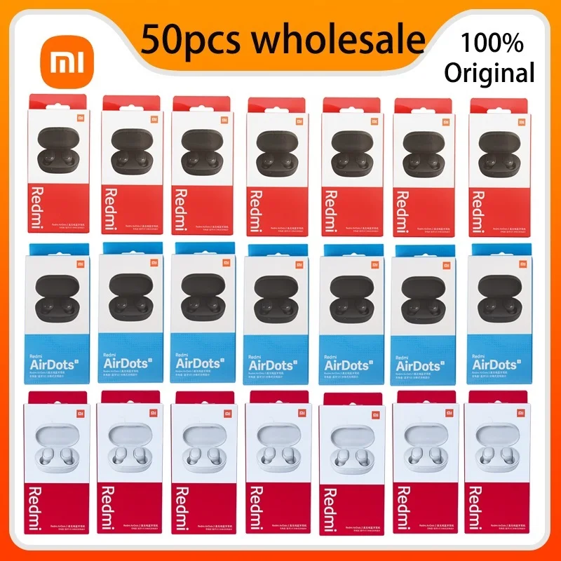 

Оптовая продажа, оригинальные наушники Xiaomi Redmi Airdots 2, 50 шт./лот, беспроводные наушники, Bluetooth, управление ии, игровая гарнитура с микрофоном