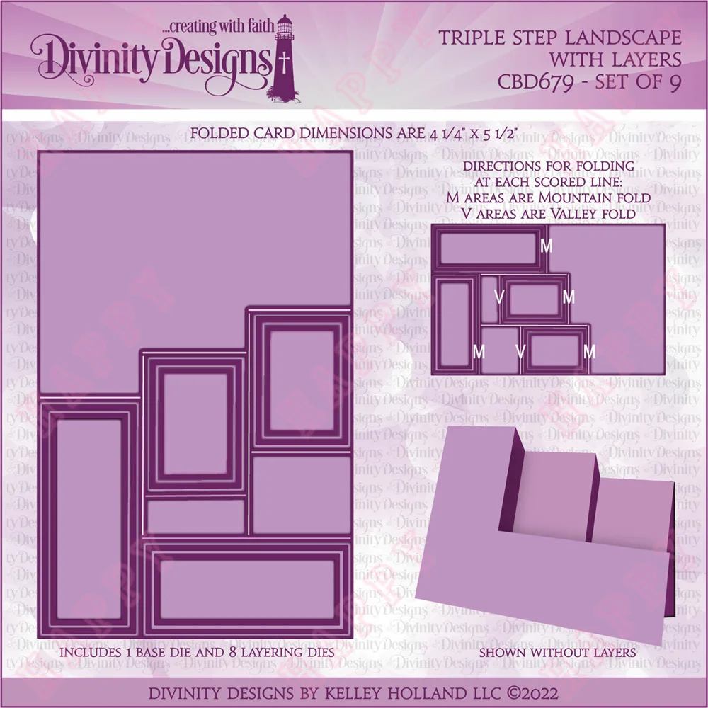 

2022 Brand New Product Triple Step Landscape with Layers Cut Die Scrapbook Diy Decoration Paper Craft Knife Album Card Handmade