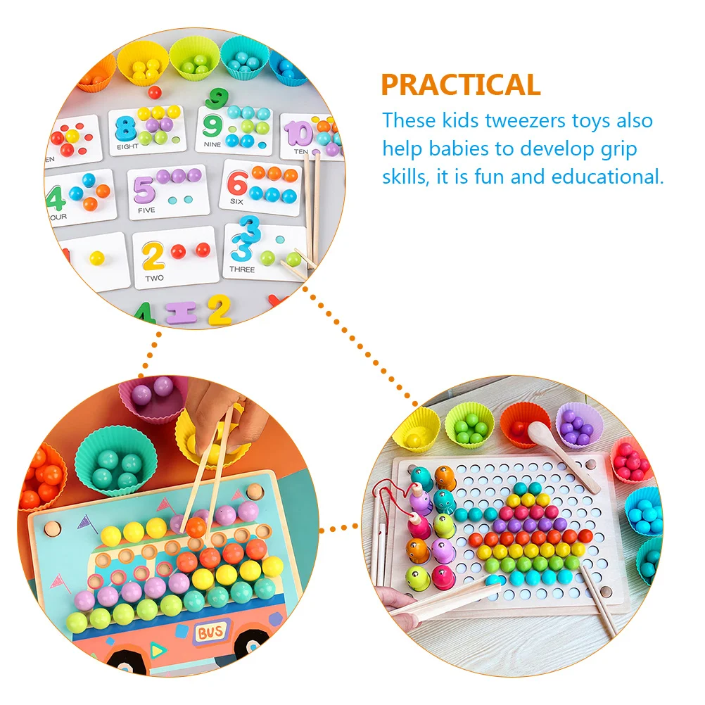 Строительные игрушки для стеблей деревянные пинцеты инструмент родителей и