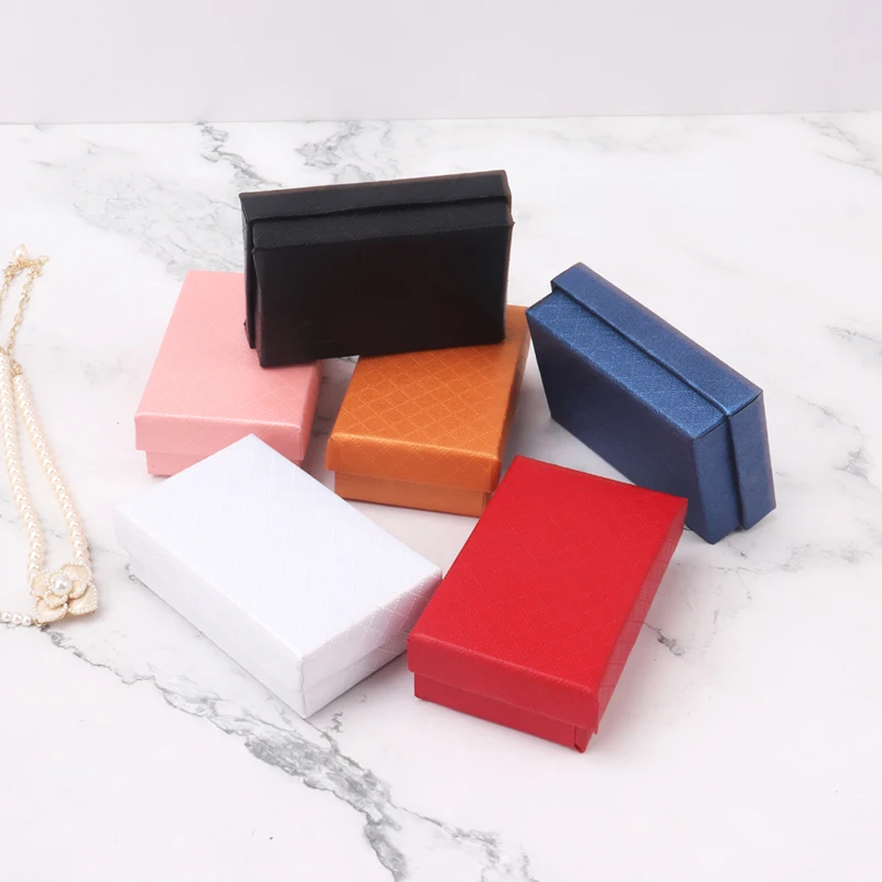 TONVIC 12 Pcs/Set Cardboard Jewelry Gift Box Necklace Earring Ring Paper Box Party Packaging with Sponge Inside