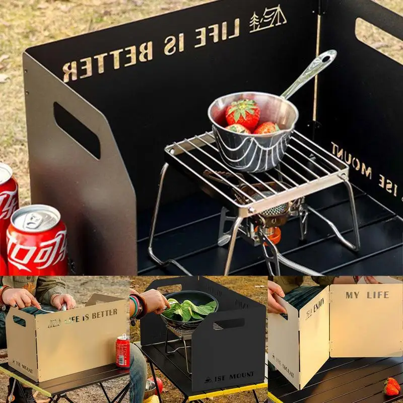 

Ветровая горелка для кемпинга, ветрозащитная Складная плита, ветрозащитный экран, легкая кассета для пикника, ветрозащитная плита для приготовления пищи