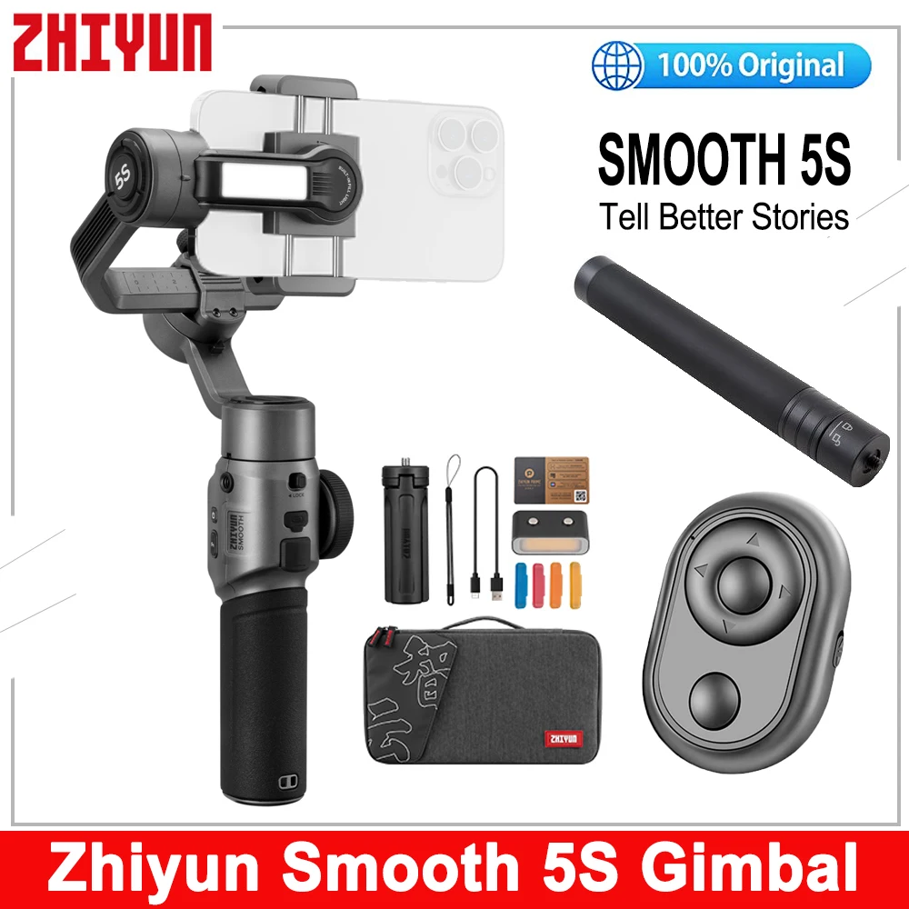 

Zhiyun Smooth 5s Smooth 5 s 3-Axis Handheld Gimbal Stabilizer for iPhone Samsung OPPO xiaomi realme Huawie vivo for YouTube Vlog