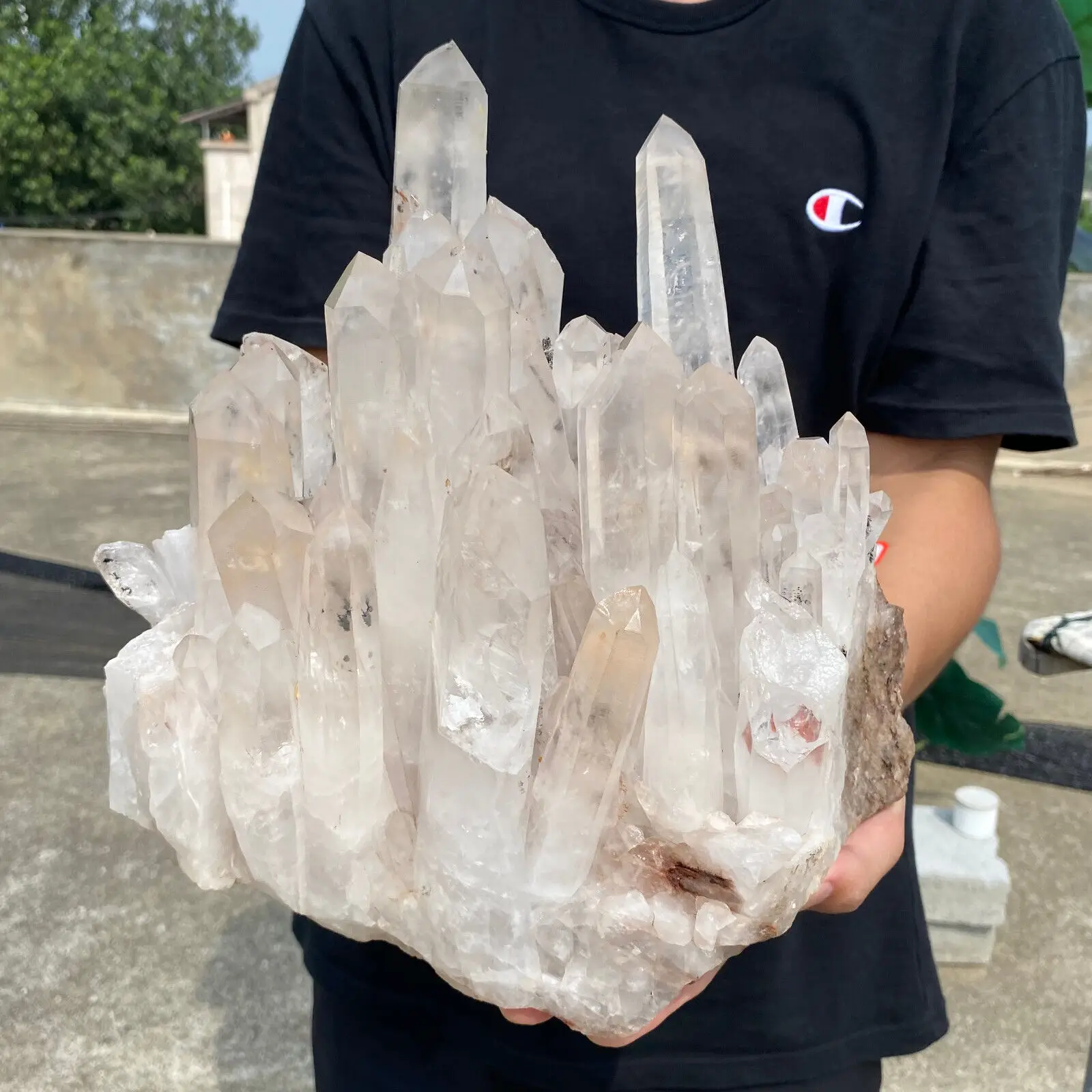 

Natural White Clear Quartz Crystal Cluster Rough Healing Specimen