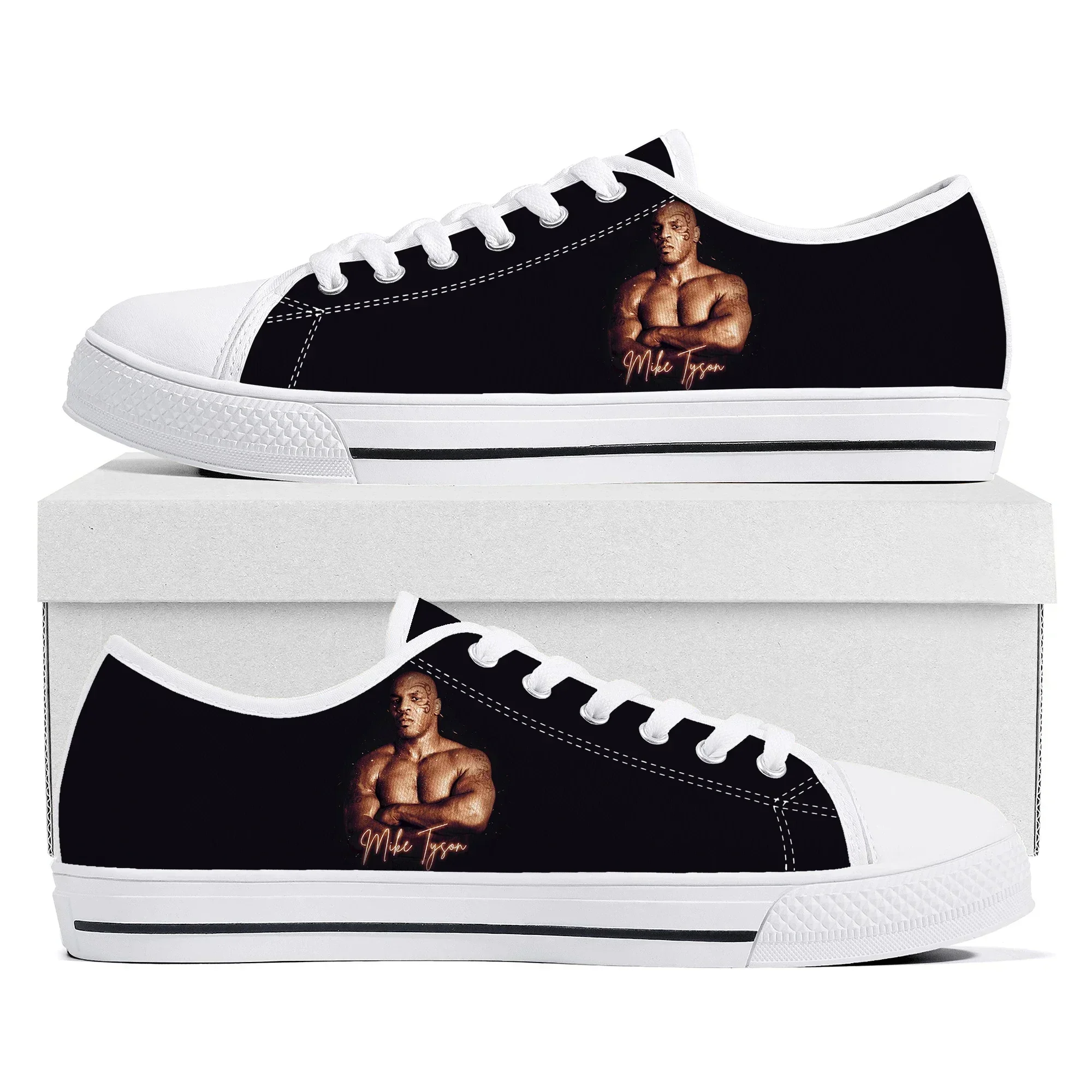 Фото Кроссовки Iron Mike Tyson Boxing Champion Low Top для мужчин, женщин и подростков, повседневные кеды из канваса, обувь на заказ, индивидуальный дизайн, обувь для самостоятельной персонализации №1