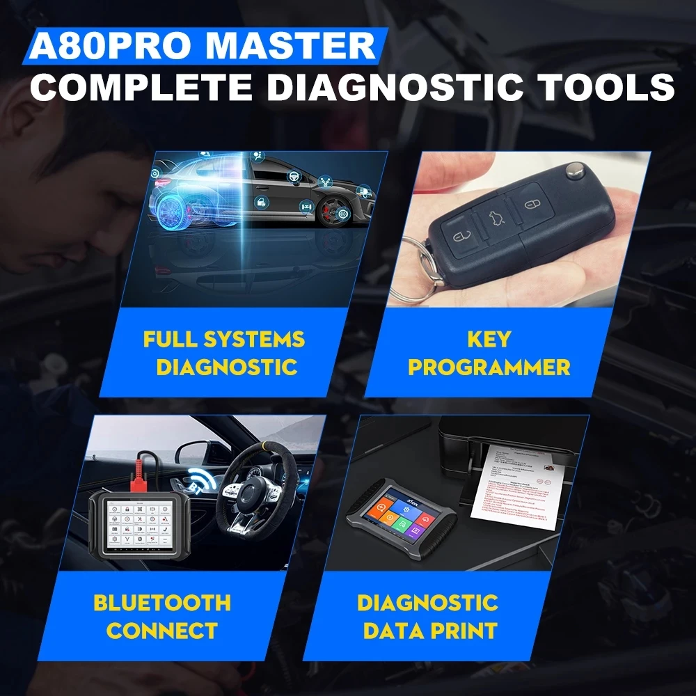 2023 XTOOL A80 pro Master OBD2 диагностические инструменты J2534 ECU Программатор онлайн ключа