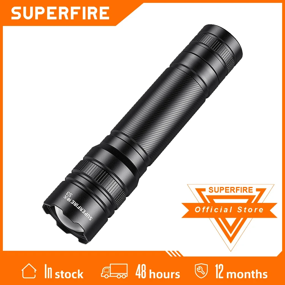 

SUPERFIRE S3 Mini LED Flashlight Waterproof Powerful Torch LED Zoomable Lanterna Use 18650 Battery for Camping Outdoor Emergency