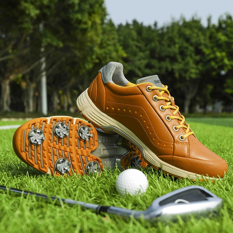 

Men Spikes Golf Shoes Men Professional Golf Footwears for Men Comfortable Walking Shoes for Golfers Luxury Athletic Sneaekrs