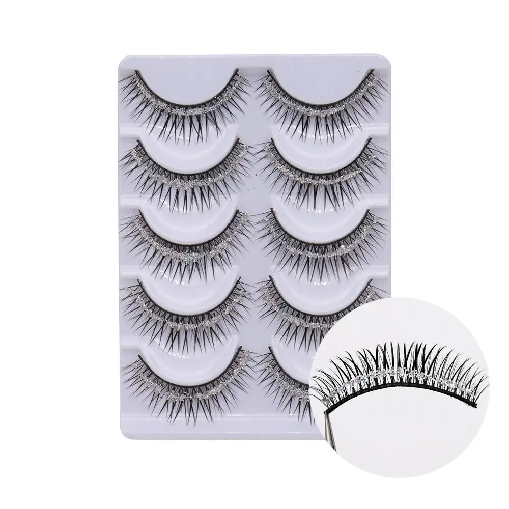 

HEALLOR fiber Glitter Women Beauty Handmade Eye Extension False Eyelashes Thick Long Eye Lashes Diamond Manga Lashes