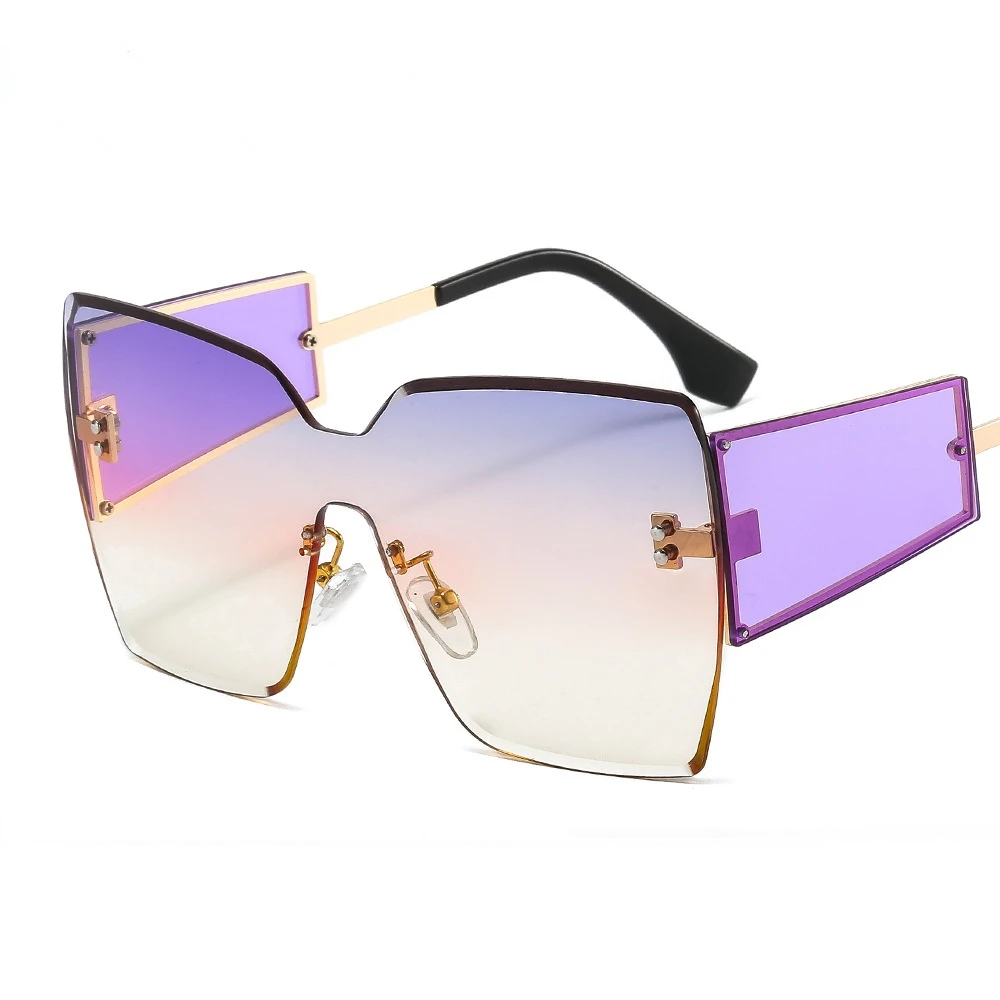 

MYALICE модные большие очки без оправы женские цельные градиентные толстые дужки брендовые дизайнерские трендовые индивидуальные UV400