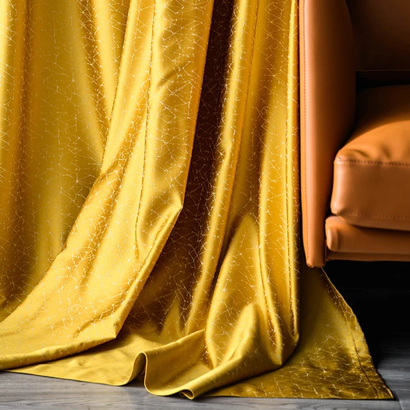 Современные светлые роскошные золотисто-желтые шторы простая однотонная
