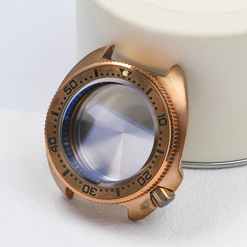 Фото 6105 Бронзовый корпус часов Abalone C3, светящееся сапфировое стекло, корпус часов для дайвинга, подходит для Seiko для NH35/NH36, модные часы с автоматическим механизмом №3