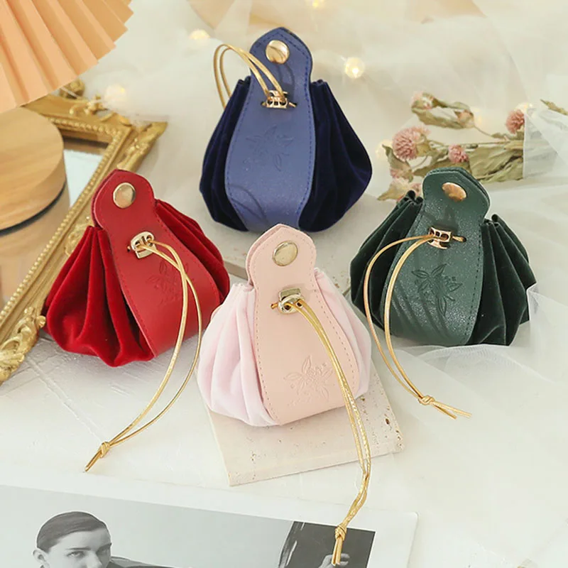 

5/20Pcs New Leather Portable Wedding Gift Bag Chocolate Snack Candy Gift Box Birthday Party Gift Storage Bag With Drawstring