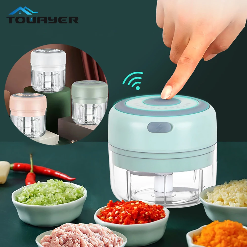 

Electric Garlic Chopper Portable Mini USB Rechargeable Sturdy Ginger Masher 100/250 Ml Pepper Vegetable Grinder Kitchen Tool