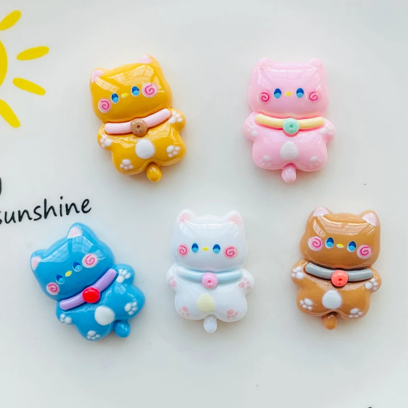 10 шт. Новый 25*18 мм милый кот мультфильм колокольчик смешанных цветов котенок