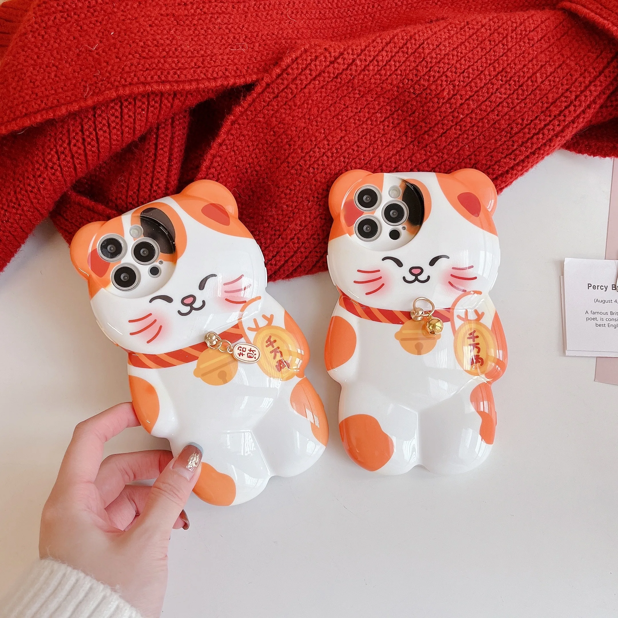 

Cute Cartoon Money Bell Kitten For iPhone 14 13 12 11Pro Max Phone Case Coque