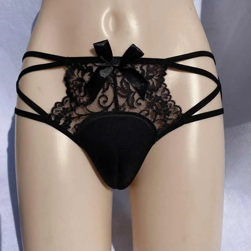 Control Panty Hiding Gaff Briefs Ribbon Bowknot Lace Underwear Drag Queen Transgender Crossdresser Shemale Camel Toe Panties