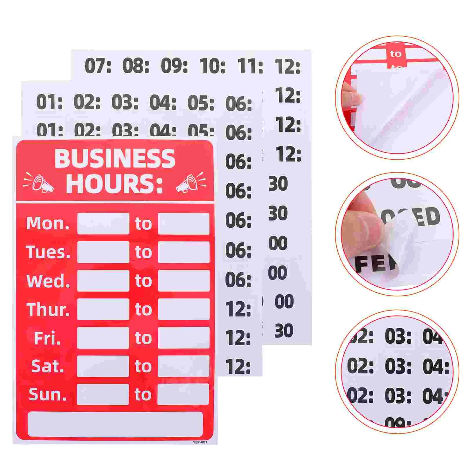

2 Pcs Open Closed Sign Labeling Stickers Bank Hour Outdoor Welcome Chalk Boards Opening Will Return Clock Business Hours