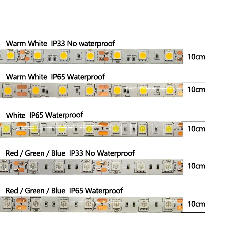 Фото Светодиодная лента SMD 5050 RGB, водонепроницаемая, 5 м, 300 светодиодов постоянного тока, 12 В, 24 В, БЕЛАЯ ТЕПЯ, БЕЛАЯ, NW Fita, гибкие светодиодные ленты №4