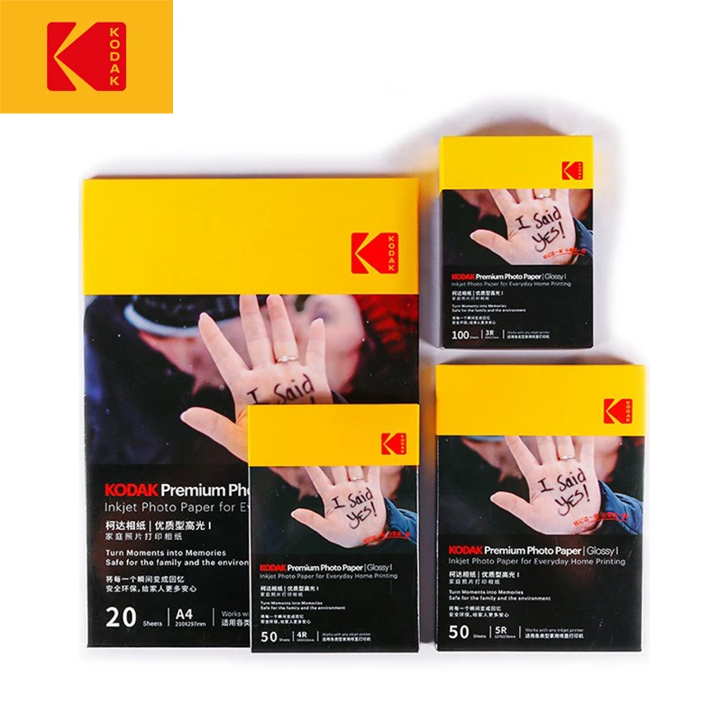 

Kodak Photo Paper 5/6/7 Inch A4 Printer Color Photo Paper Inkjet Printing RC A6 Household High-gloss Suede For Epson/HP printers