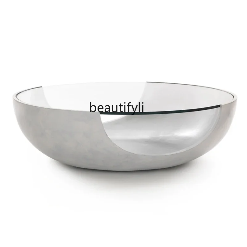 Современный модельер круглый изогнутый стеклянный журнальный столик в форме