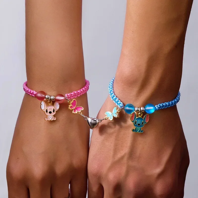 Набор браслетов с подвесками в стиле аниме Лило и Стич мультяшная фигурка любви