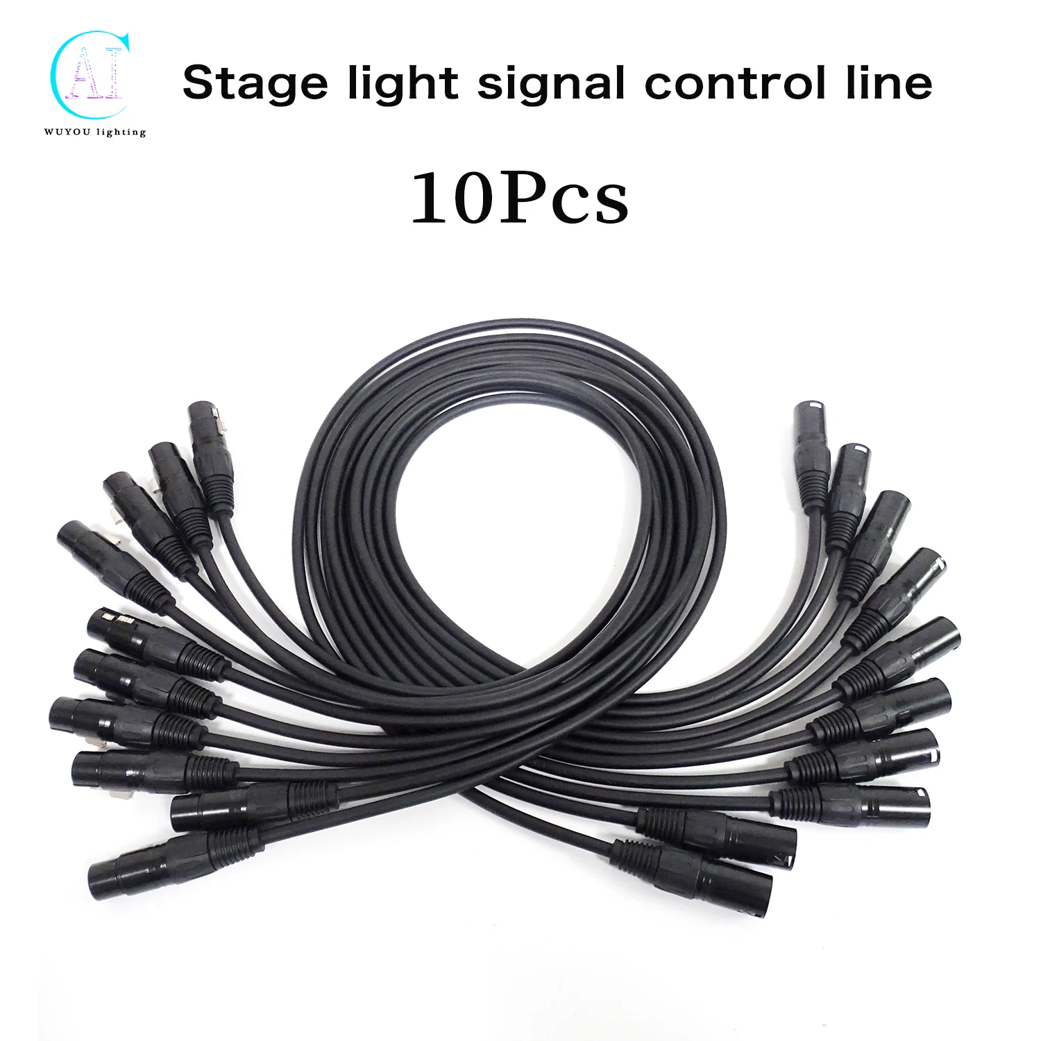 

10Pcs/Lots DMX Signal Line Stage Light Console Cable Connectioner 1M/2M/3M/4M/5M/10M 3-PIN Signal Connection Stage Light