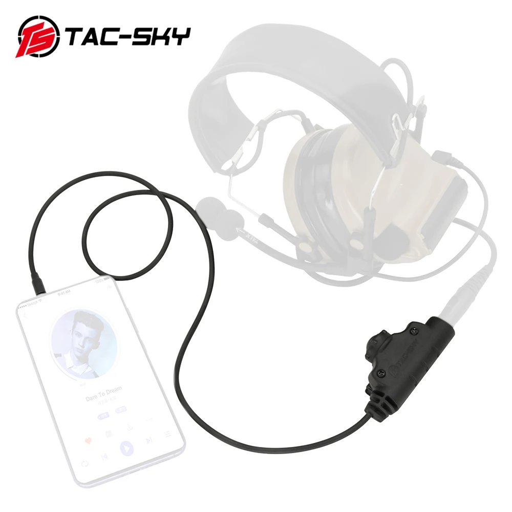 

TAC-SKY Tactical PTT Adapter U94 V2 PTT Push to Talk Phone PTT Plug 3.5mm Compatible with PELTOR COMTAC SORIDN Tactical Headset