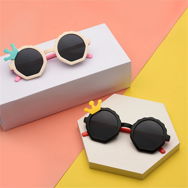 

Детские солнцезащитные очки для девочек, милые летние очки с милыми коронами для путешествий на открытом воздухе, Повседневные детские очки, Детские пляжные очки