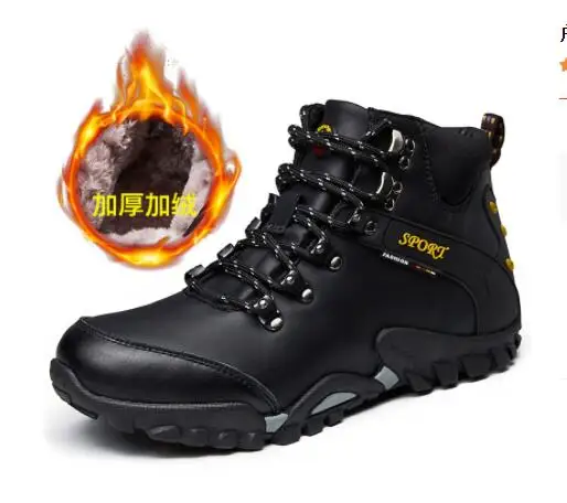 

New Road Track 2022 Men Snow Boots Waterproof Men Footwear Winter Ankle Boots Fur Breathable Men Winter Shoes 3 Colors