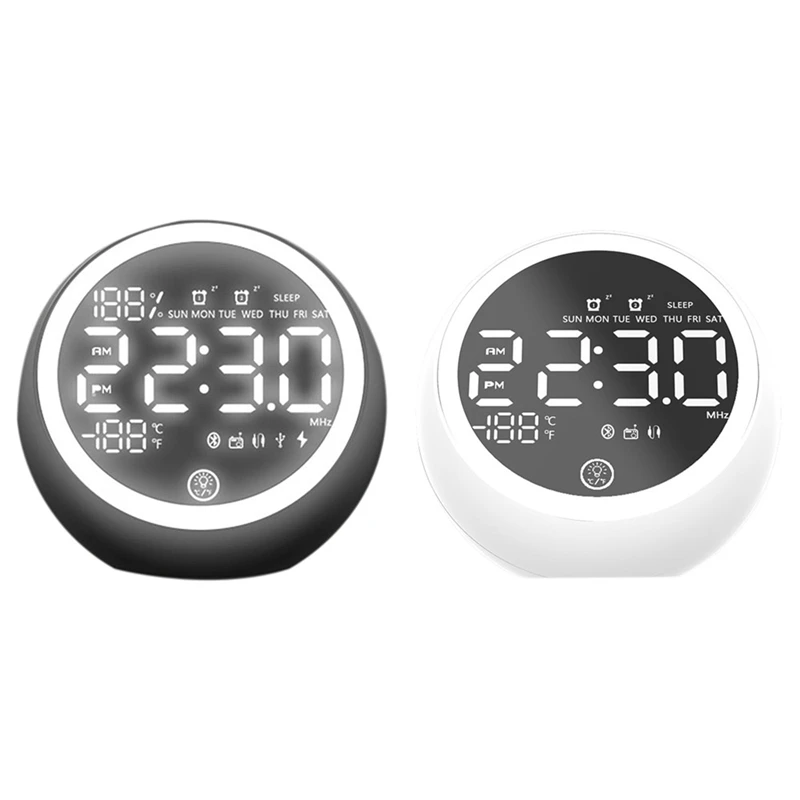 

X10 Bluetooth Speaker Creative Alarm Clock Night Light Multifunctional Audio with Radio