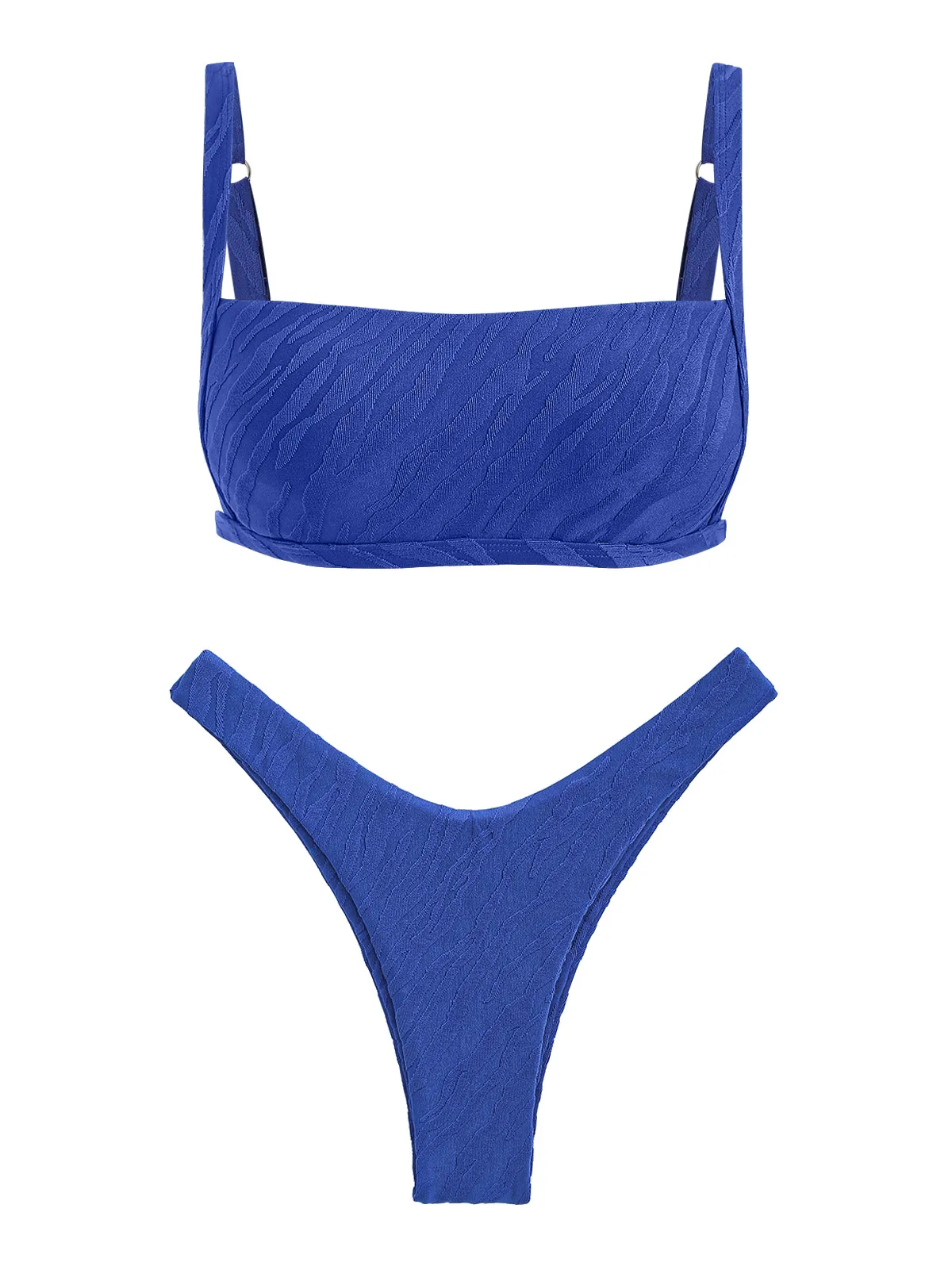 Женский однотонный купальник из махровой ткани с волнистыми вставками